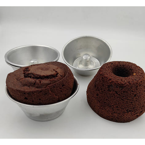 4 mini moules à savarin aluminium 8 cm - Mathon - 2