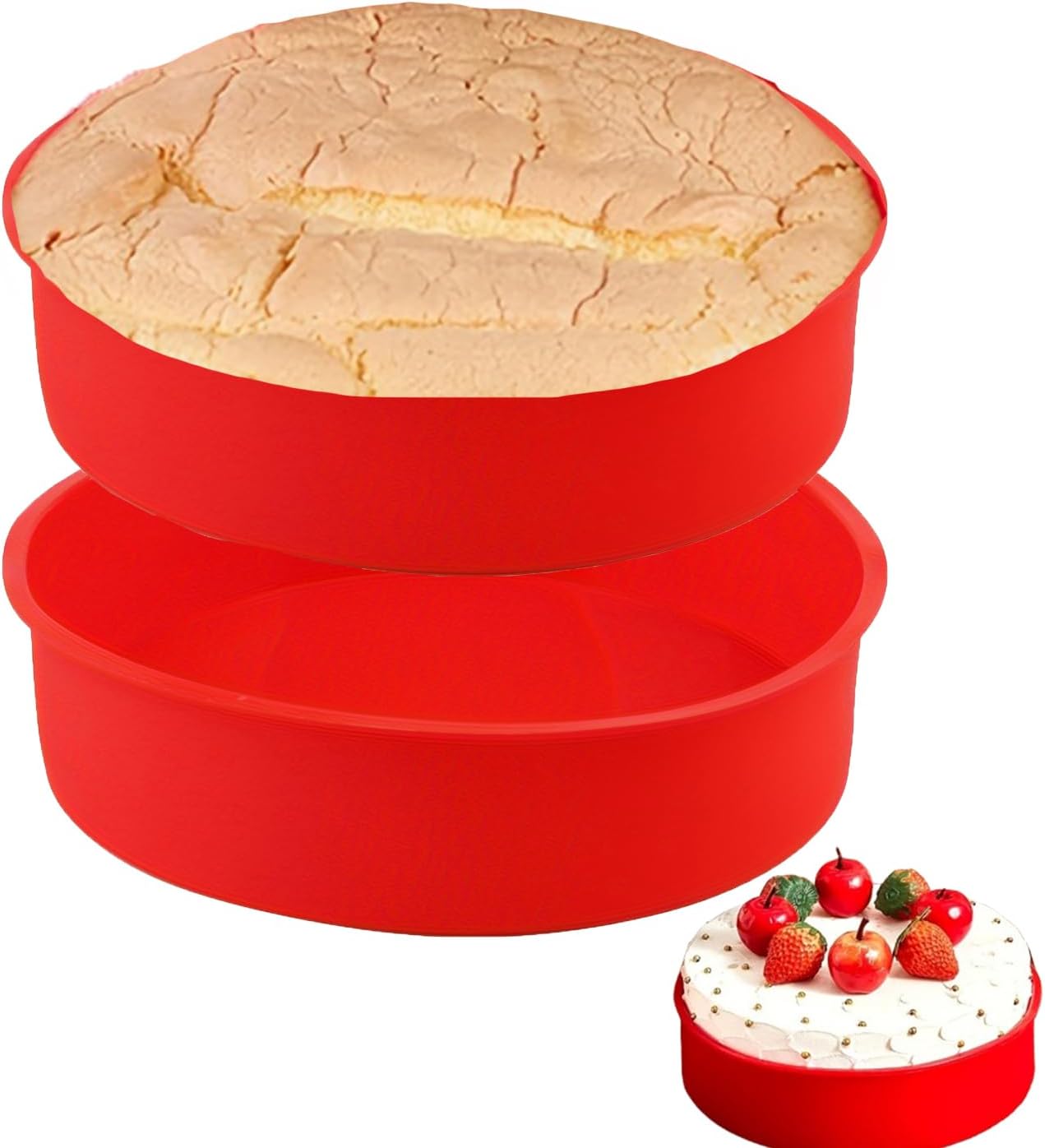 Lot de 2 moules à gâteau ronds en silicone 20 cm Vendos85 - Mathon