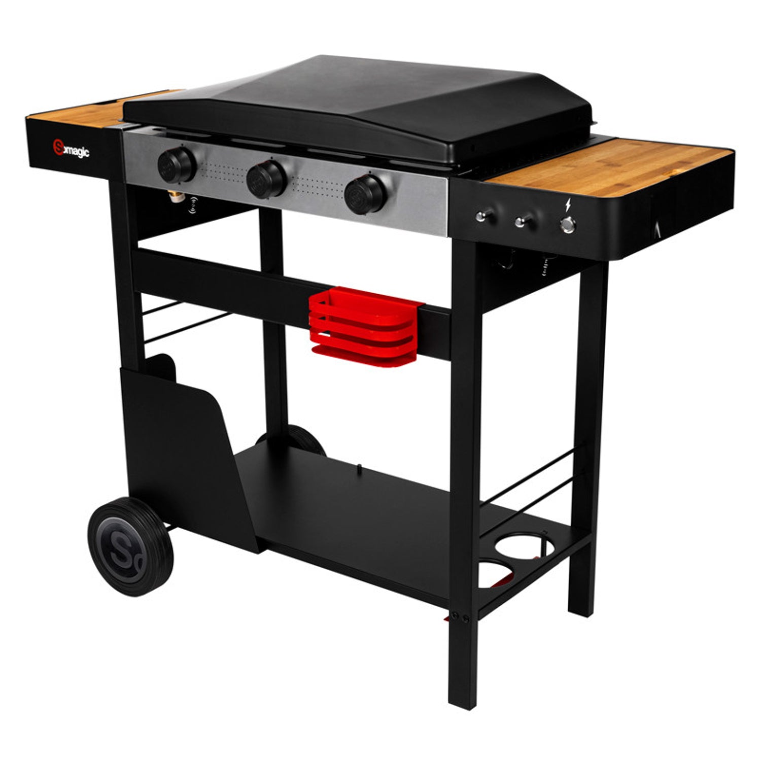 Plancha au gaz avec chariot SOLIA 350 3 brûleurs 6,45kW Somagic - Mathon - 2