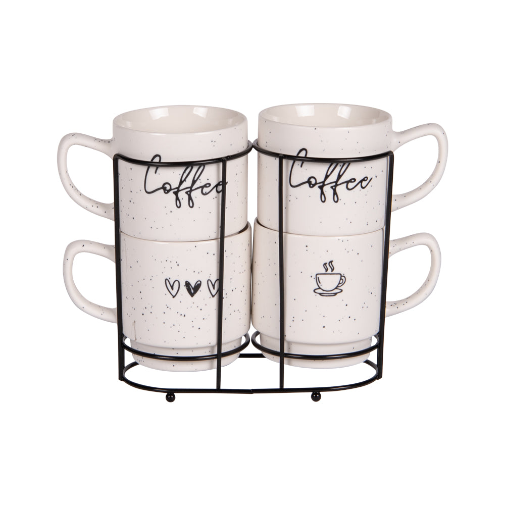 Tour de 4 mugs Sweet coffee 39 cl Table passion - Mathon - 1