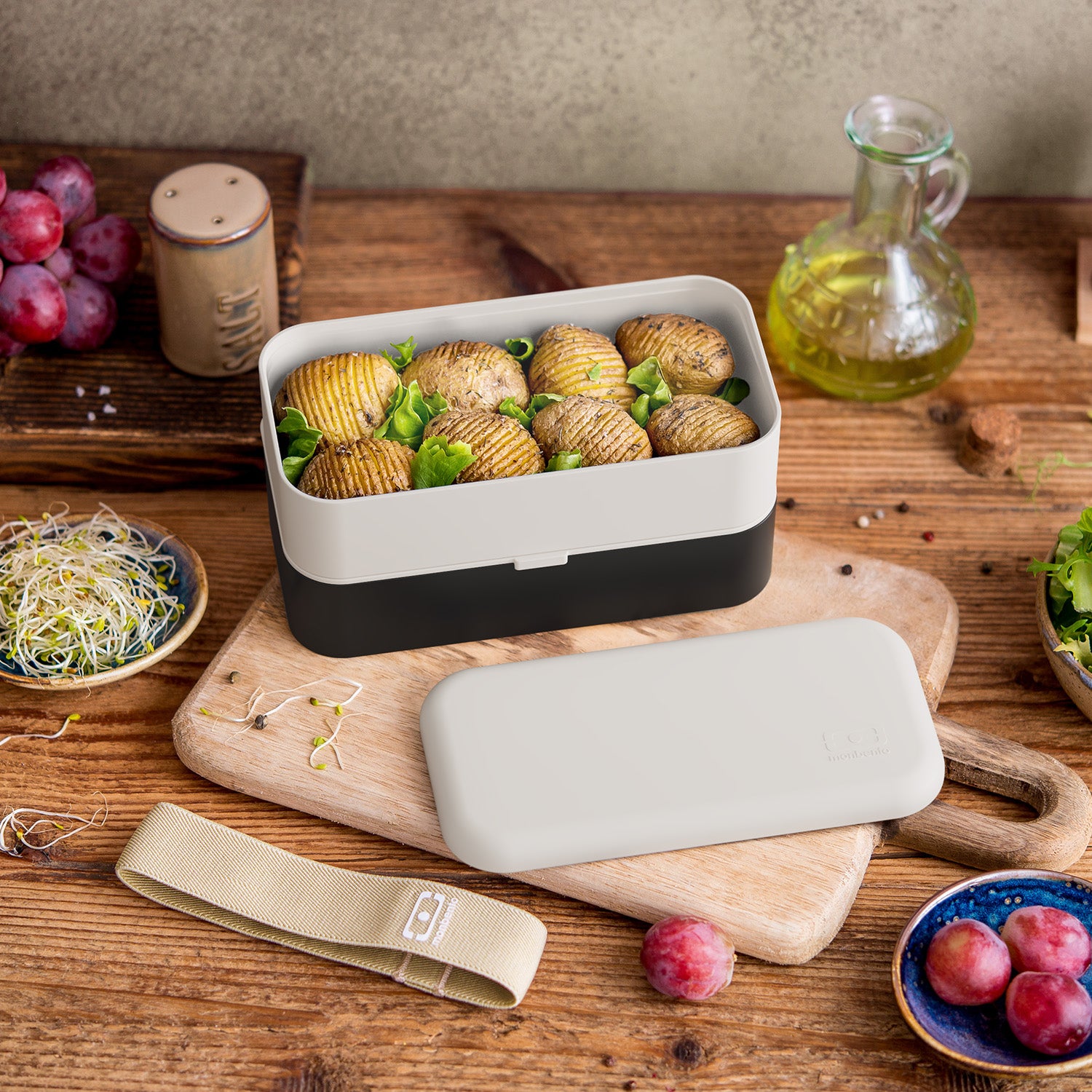 Lunch box 2 compartiments Original 1L Made in France Beige/Noir Monbento - Mathon - 6