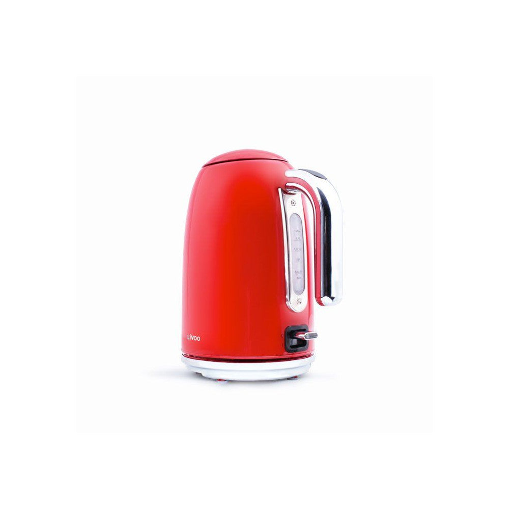 Bouilloire Rétro - Livoo - Dod180r - 2200 W - 1,7 L - Socle 360° - Rouge Livoo - Mathon - 2