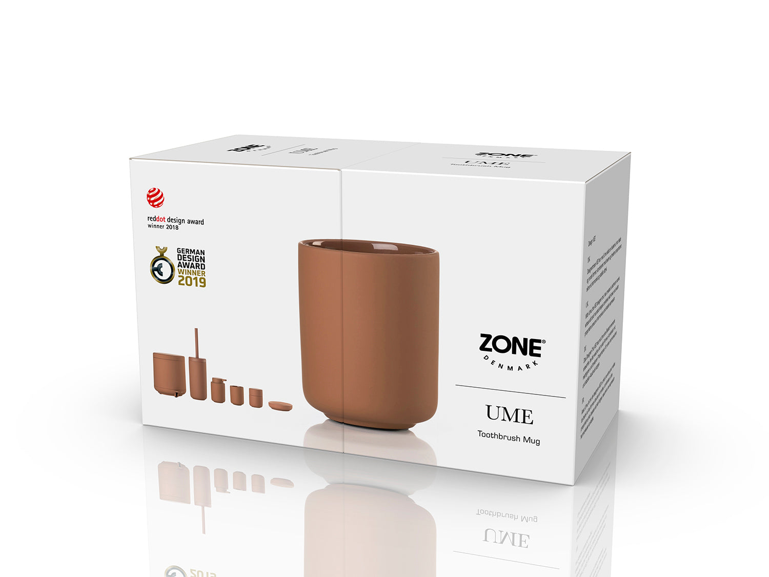Gobelet pour brosse à dents UME en grès Ocre brun Zone Denmark - Mathon - 4