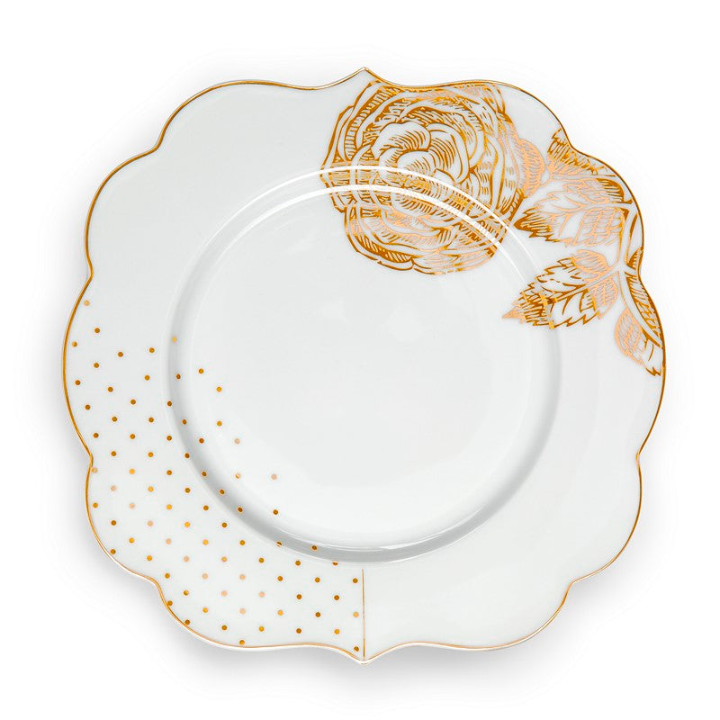 Lot de 6 Assiettes dessert Royal Blanc décoré - 23,5cm Pip Studio - Mathon