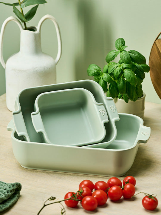 Appolia Plat Four Céramique Carré Vert Sauge 28 cm - 11in Peugeot - Mathon - 5