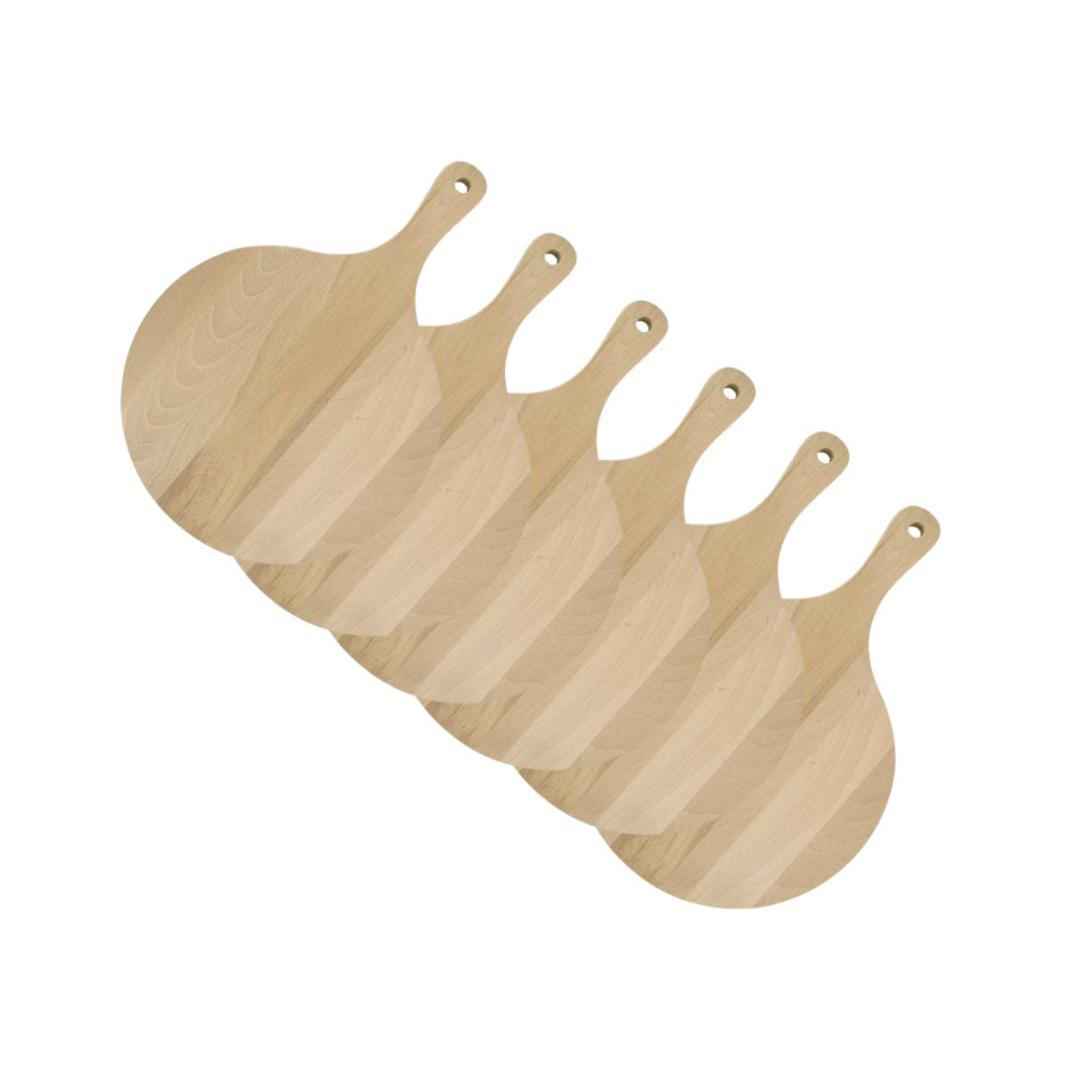 Lot de 6 planches à pizza et tarte flambée en bois 30 cm  Wood Edition Fackelmann - Mathon - 1