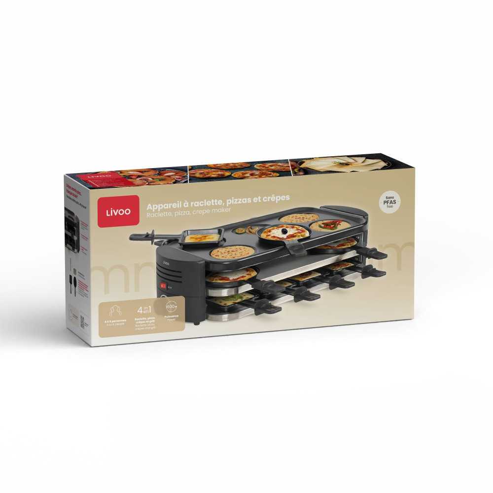 Appareil A Raclette, Pizzas Et Crepes 8 Personnes - Livoo - Doc337 - Livoo - Mathon - 4
