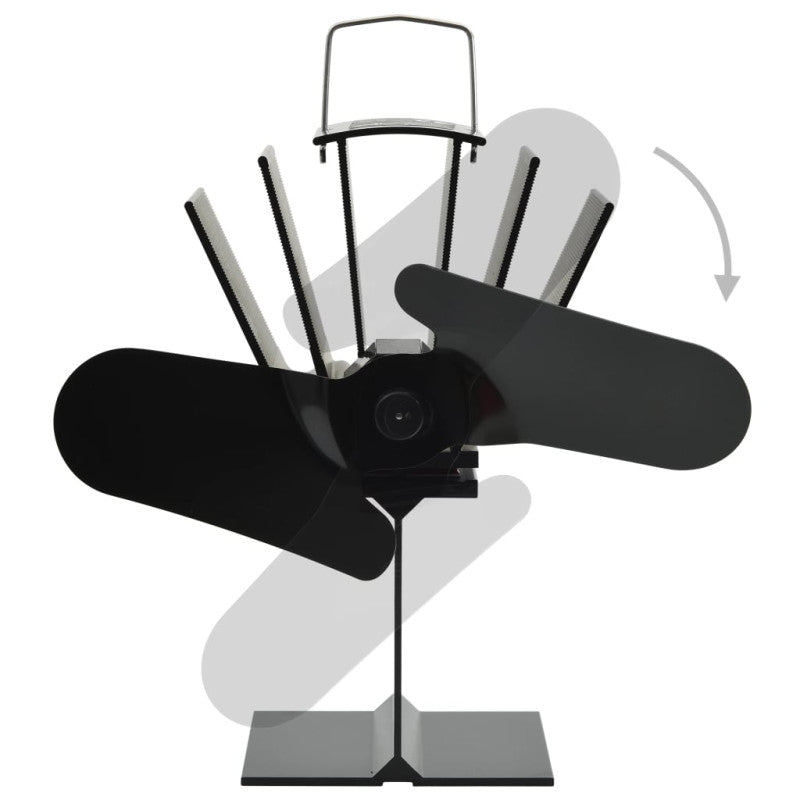 Ventilateur De Poêle Alimenté Par Chaleur 2 Pales Noir VIDAXL - Mathon - 4