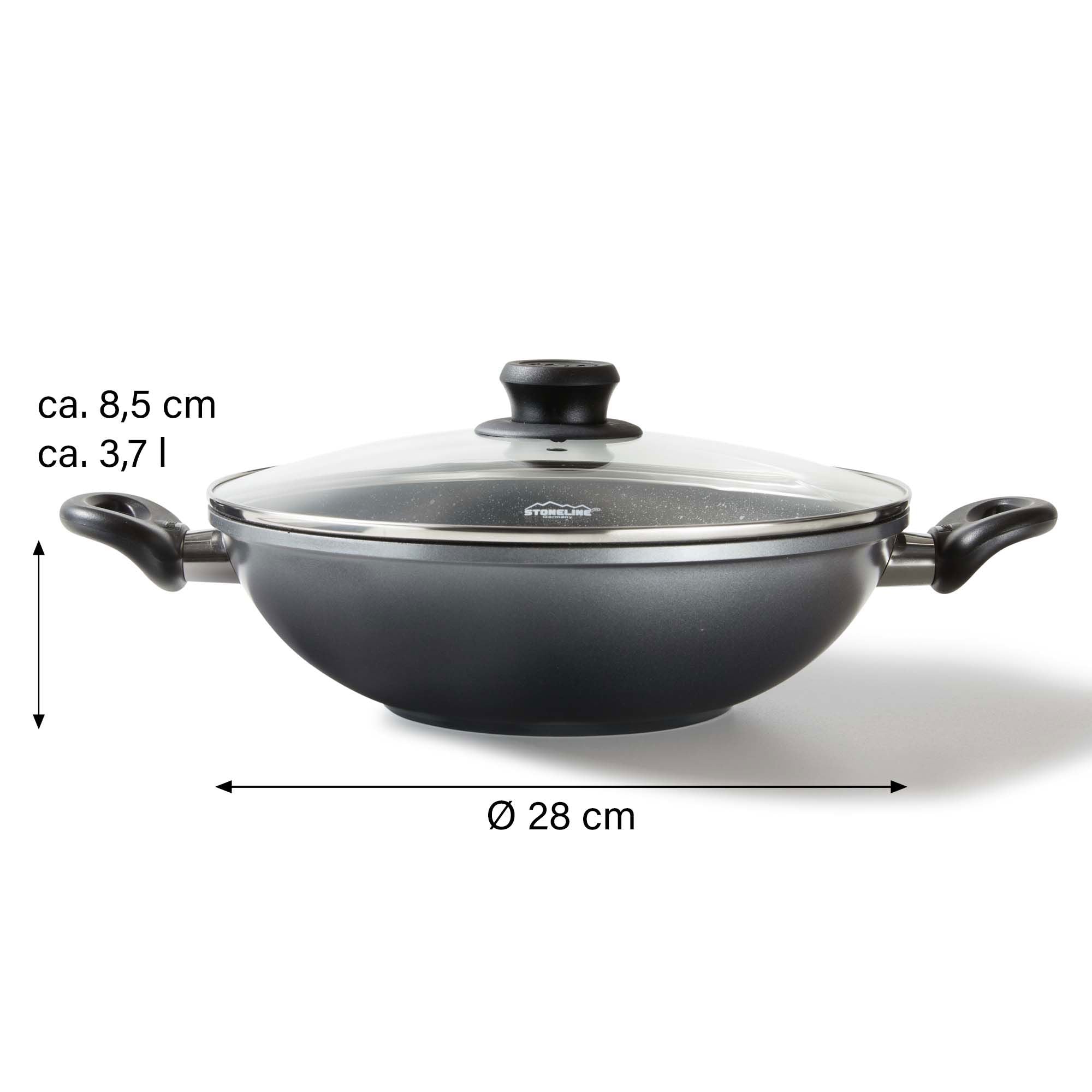 Wok 28 cm, avec couvercle en verre Stoneline - Mathon - 4