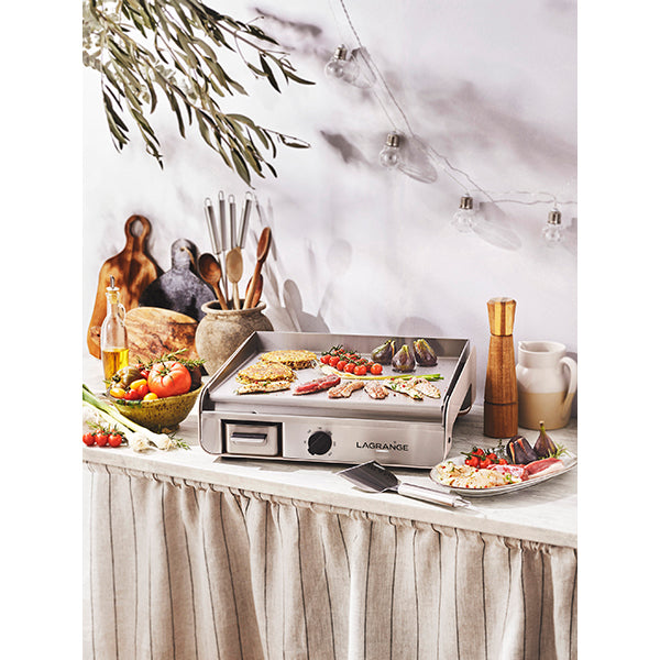 Plancha électrique pro minéral 2300 W et spatule en inox Lagrange - Mathon - 2