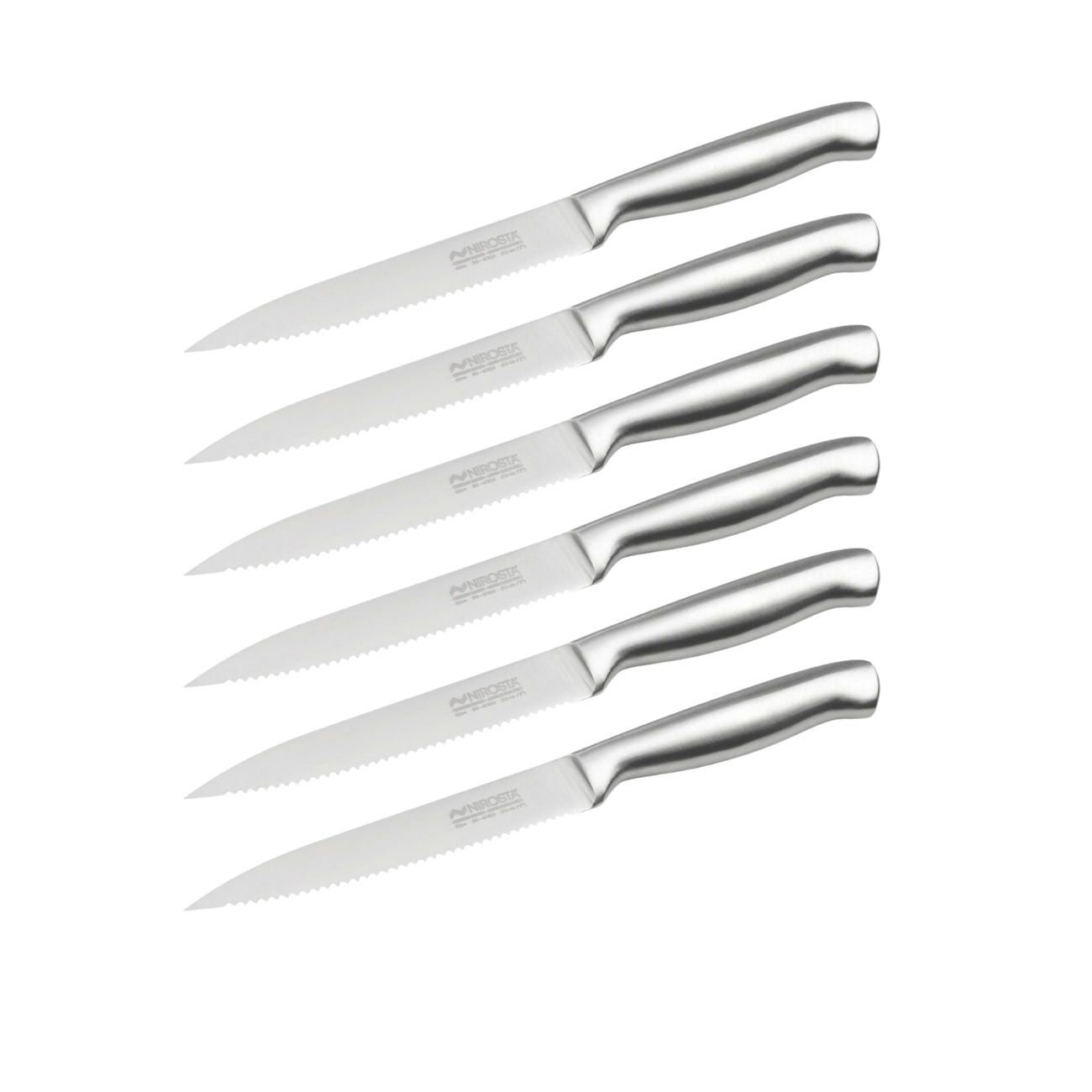Ensemble de 6 Couteaux de cuisine professionnel 24 cm lame crantée  Star Nirosta - Mathon - 1