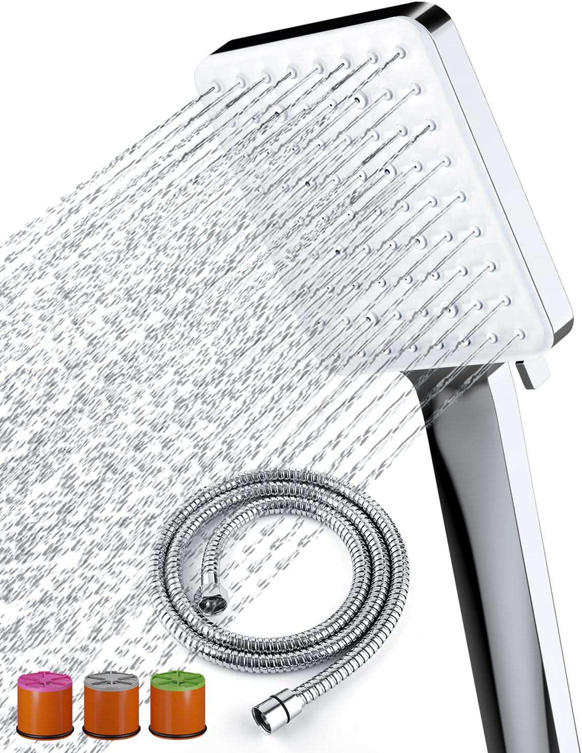 Pommeau de douche carré économiseur d’eau 6 jets Vendos85 - Mathon