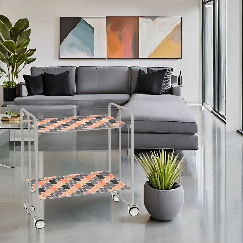 Desserte pliante 2 niveaux avec roulettes – structure gris aluminium, bauhaus Don Hierro - Mathon - 3