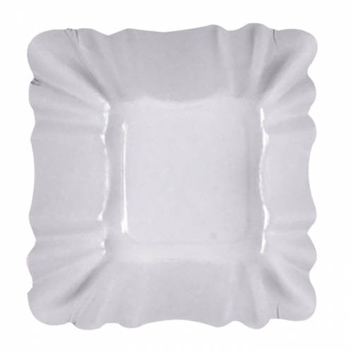 250Pcs - Assiette creuse carrée en carton laminé blanc  90x90x30mm FirstPack - Mathon - 1