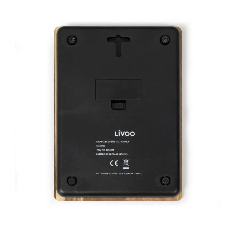 Balance De Cuisine électronique - Livoo - Dom492 - Plateau Acacia - Max. 5 Kg - 4 Unités De Mesure - Ecran Lcd Livoo - Mathon - 3