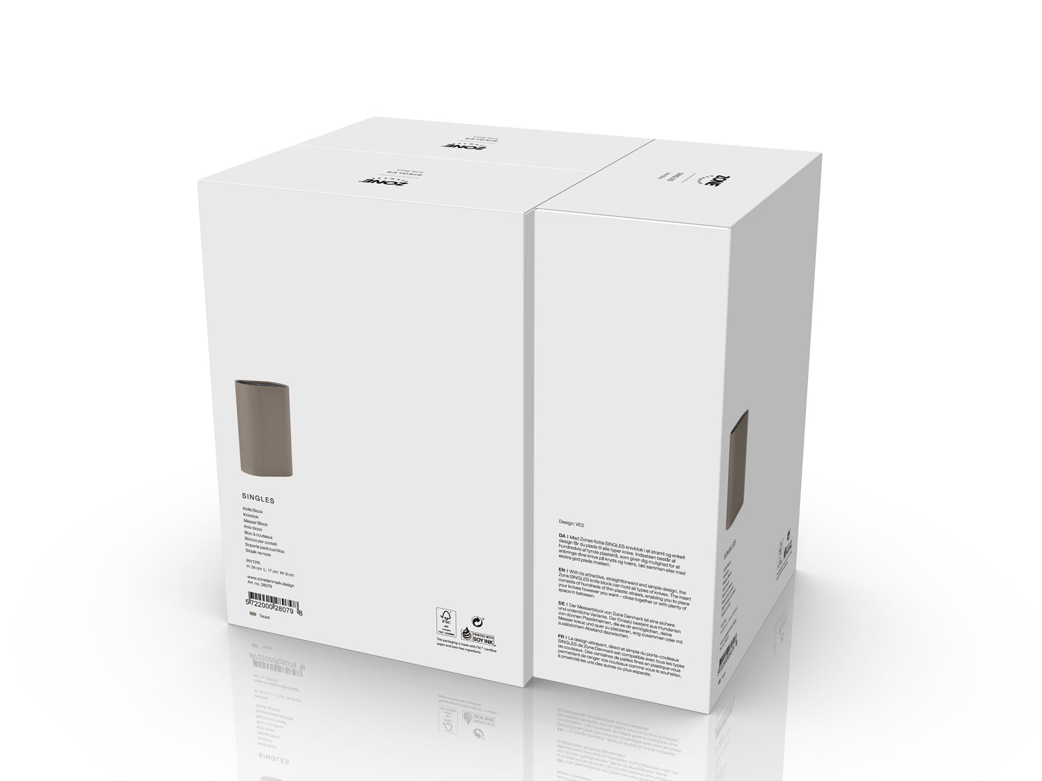 Bloc couteaux SINGLES en polypropylène et élastomère thermoplastique Taupe Zone Denmark - Mathon - 5