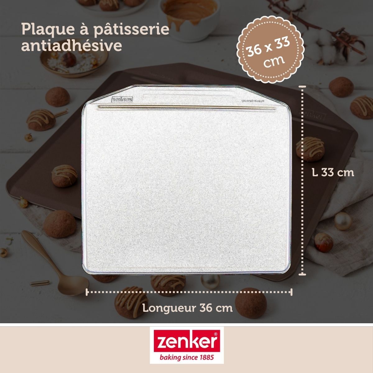 Ensemble de 2 Plaques à pâtisserie sans rebords 36 x 33 cm Zenker Mojave Gold Zenker - Mathon - 3