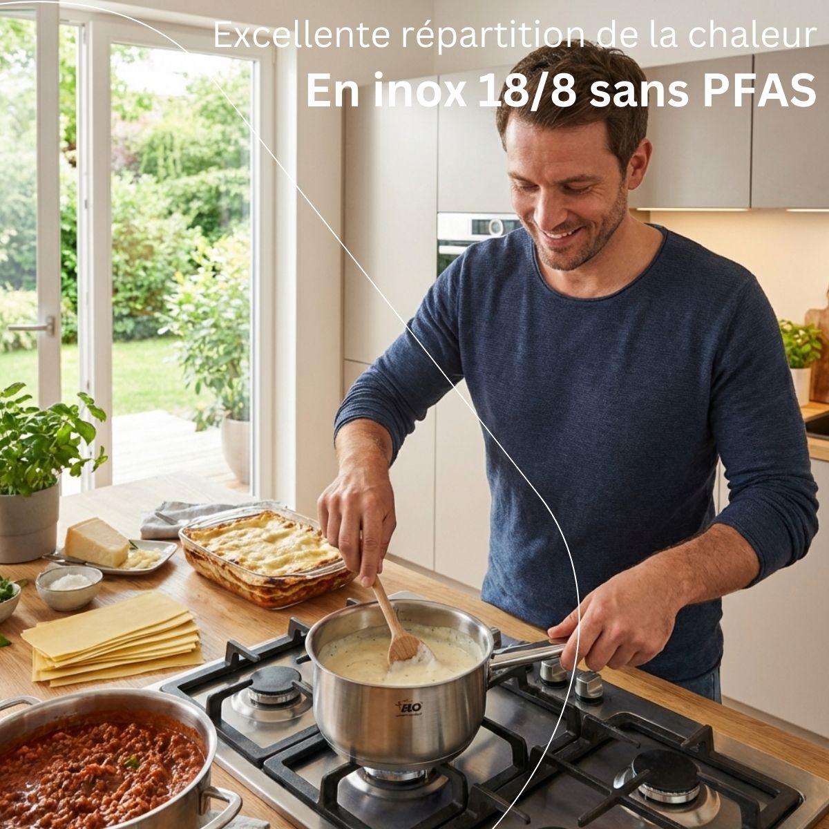 Casserole en inox 20 cm de 2,2 litres  Profi Cuisine Elo - Mathon - 4