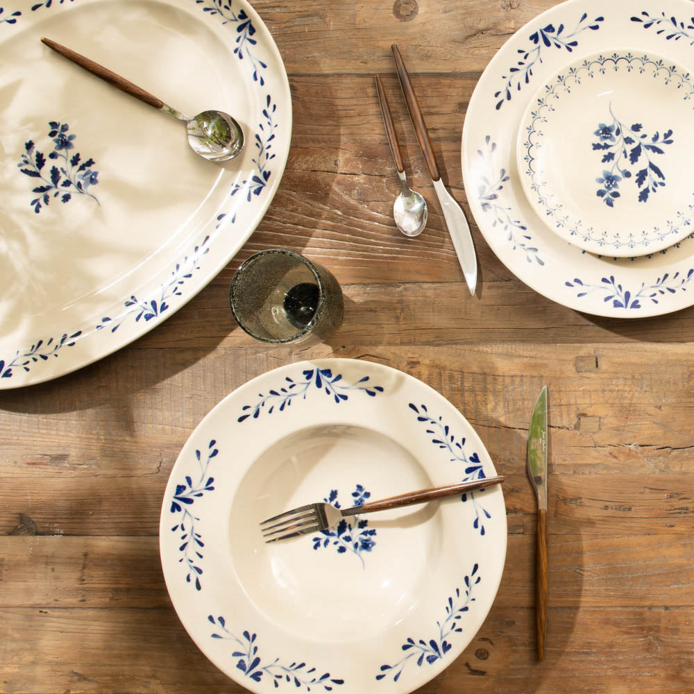 Assiette à pâtes Appoline bleue 27 cm (lot de 6) Table passion - Mathon - 3