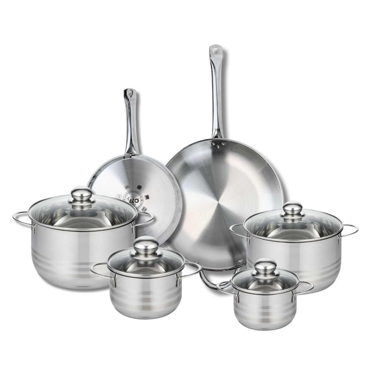 Ensemble de 2 Poêles de cuisson 24 et 32 cm et 4 faitouts 14, 16, 20 et 24 cm  Profi Brillant Elo - Mathon - 1