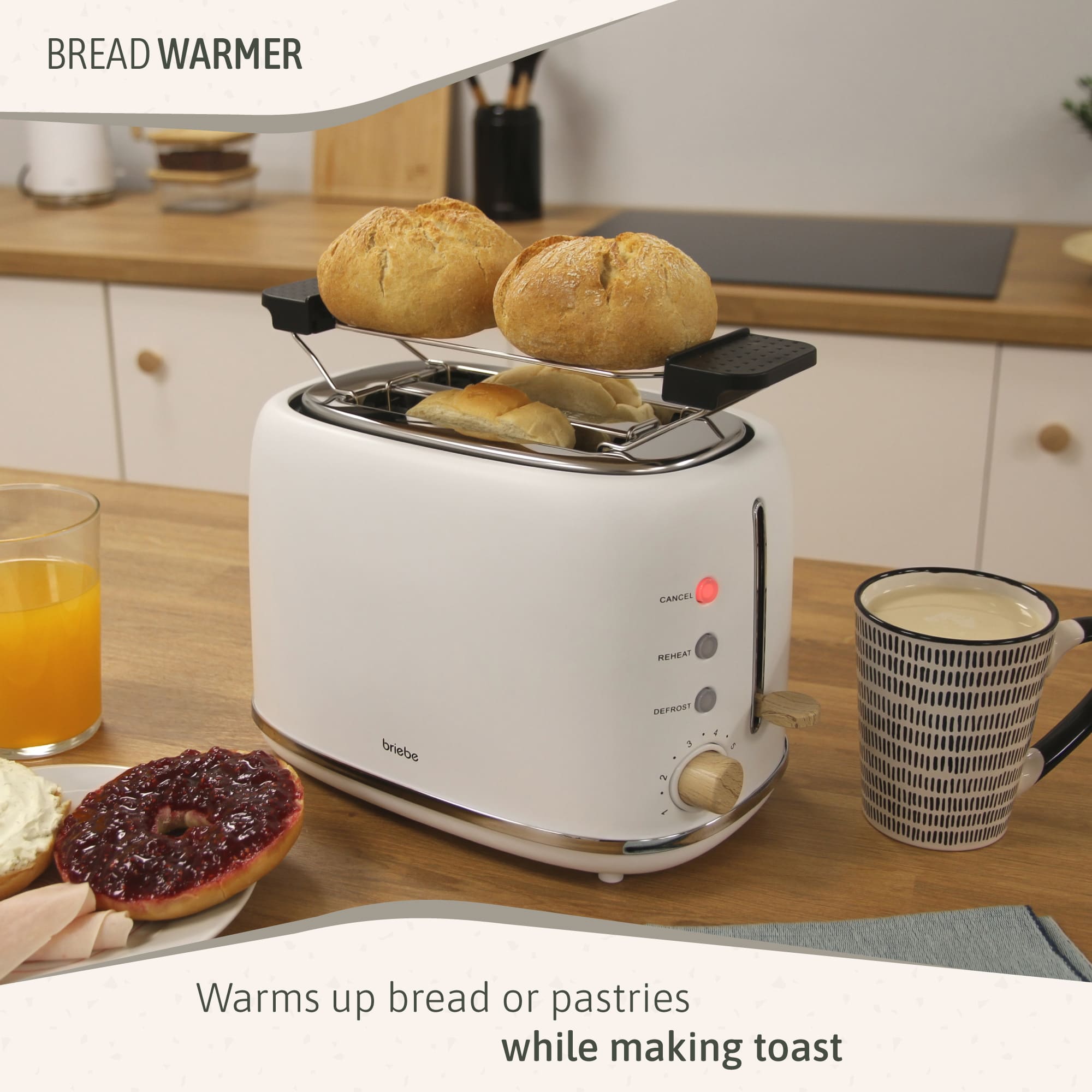 Nordic Ensemble Grille Pain 2 Fentes Larges, Bouilloire Électrique 1,7L sans BPA 2200 Blanc SKT1167WHT - Mathon - 9