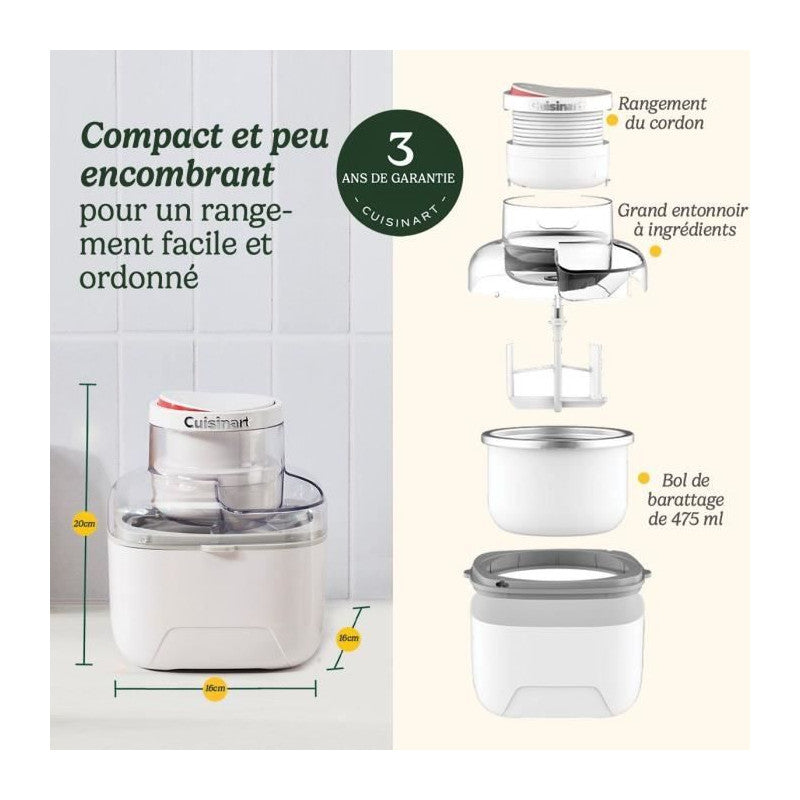 Sorbetiere -   - Icem10e - 12 W - 475 Ml - Blanc Cuisinart - Mathon - 6