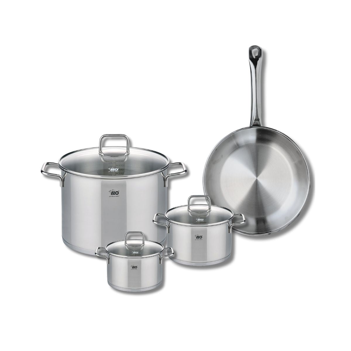 Ensemble de 1 Poêle de cuisson 28 cm et 3 faitouts 14, 16 et 26 cm  Profi Citrin Elo - Mathon - 1