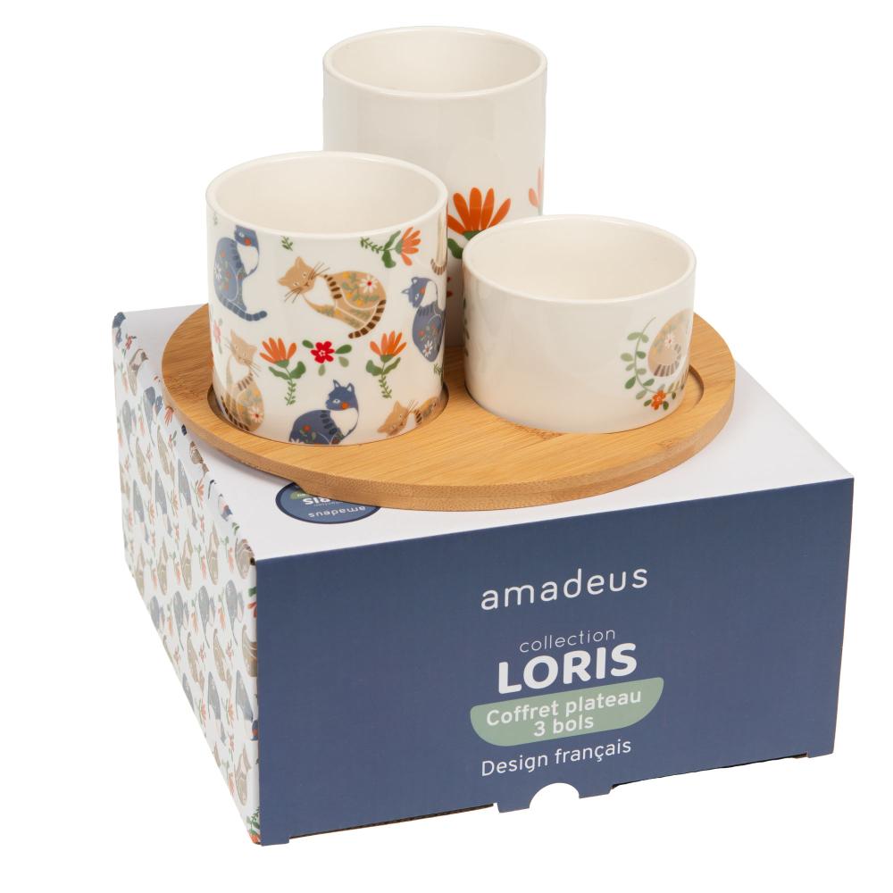 Plat rond et ses 3 bols Loris Amadeus - Mathon - 3