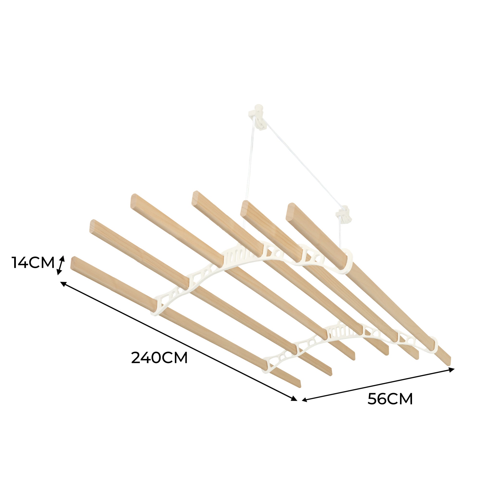 Etendoir à Linge Suspendu de 2,4 Mètres - Ivoire Monstershop - Mathon - 4