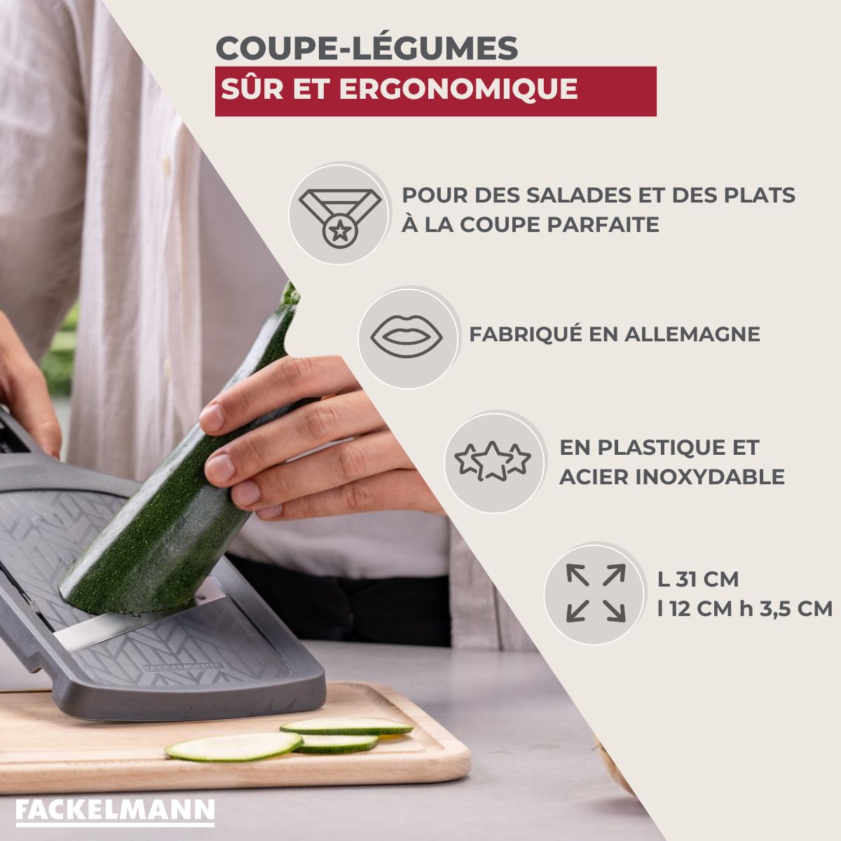 Mandoline réglable 4 hauteurs Fackelmann - Mathon - 3