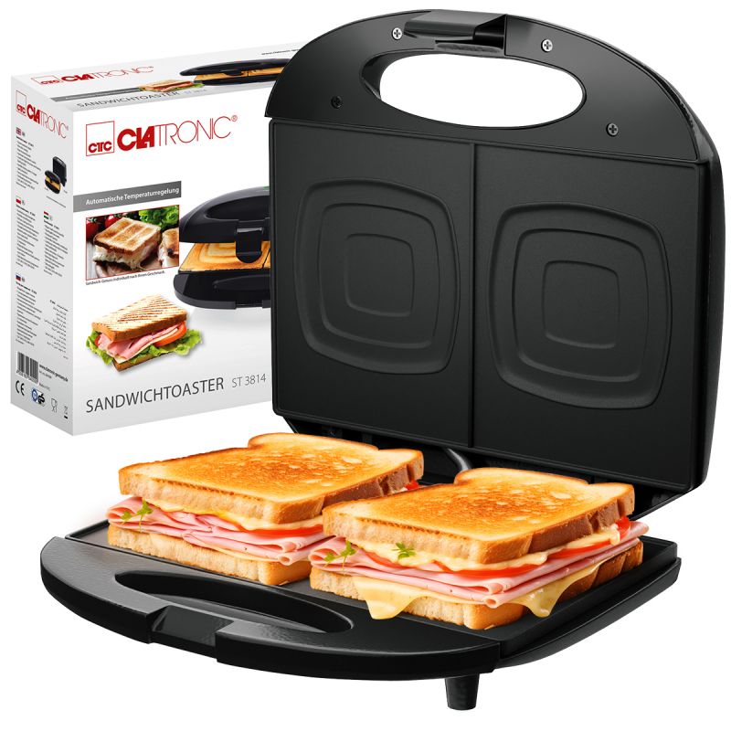 Appareil à Sandwich / Croque-monsieur Noir Clatronic ST3814-Noir Clatronic - Mathon - 2