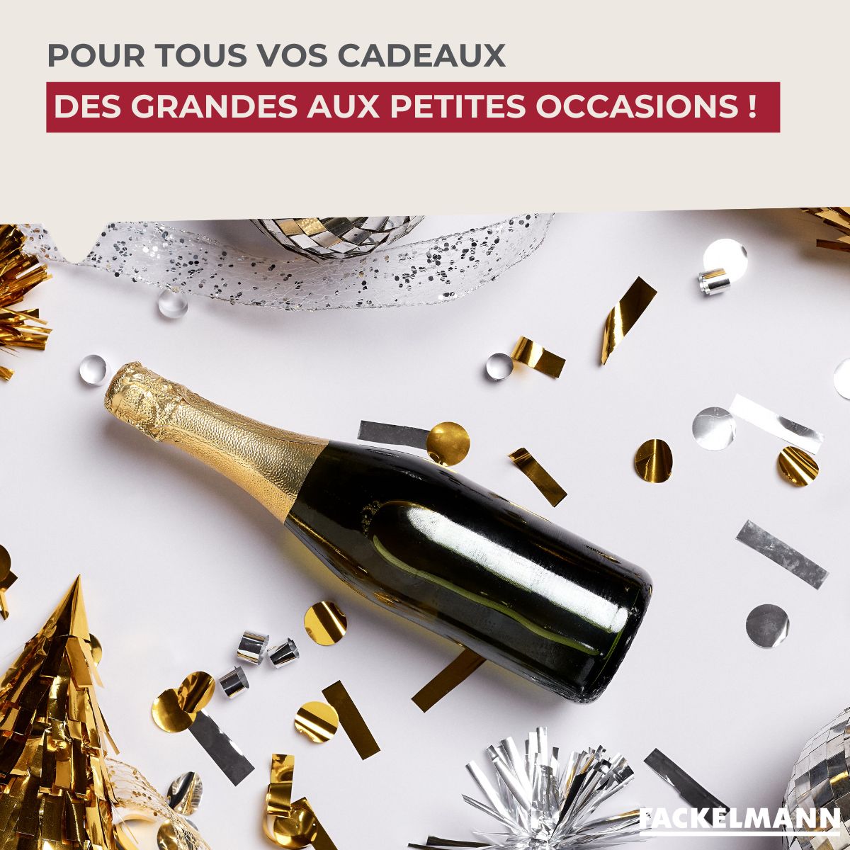 Lot de 2 pochettes cadeau pour bouteille de vin ou de champagne Fackelmann - Mathon - 6