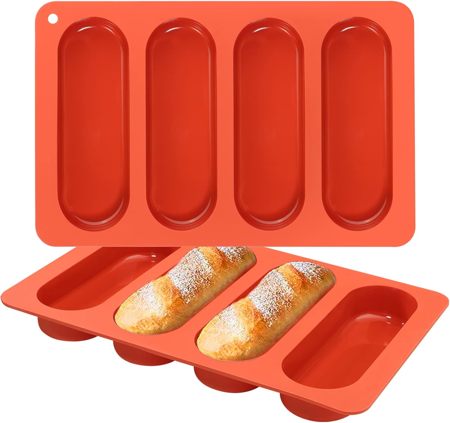 Lot de 2 moules à pain Hot Dog en silicone pour petits pains, mini gâteaux, pains Vendos85 - Mathon