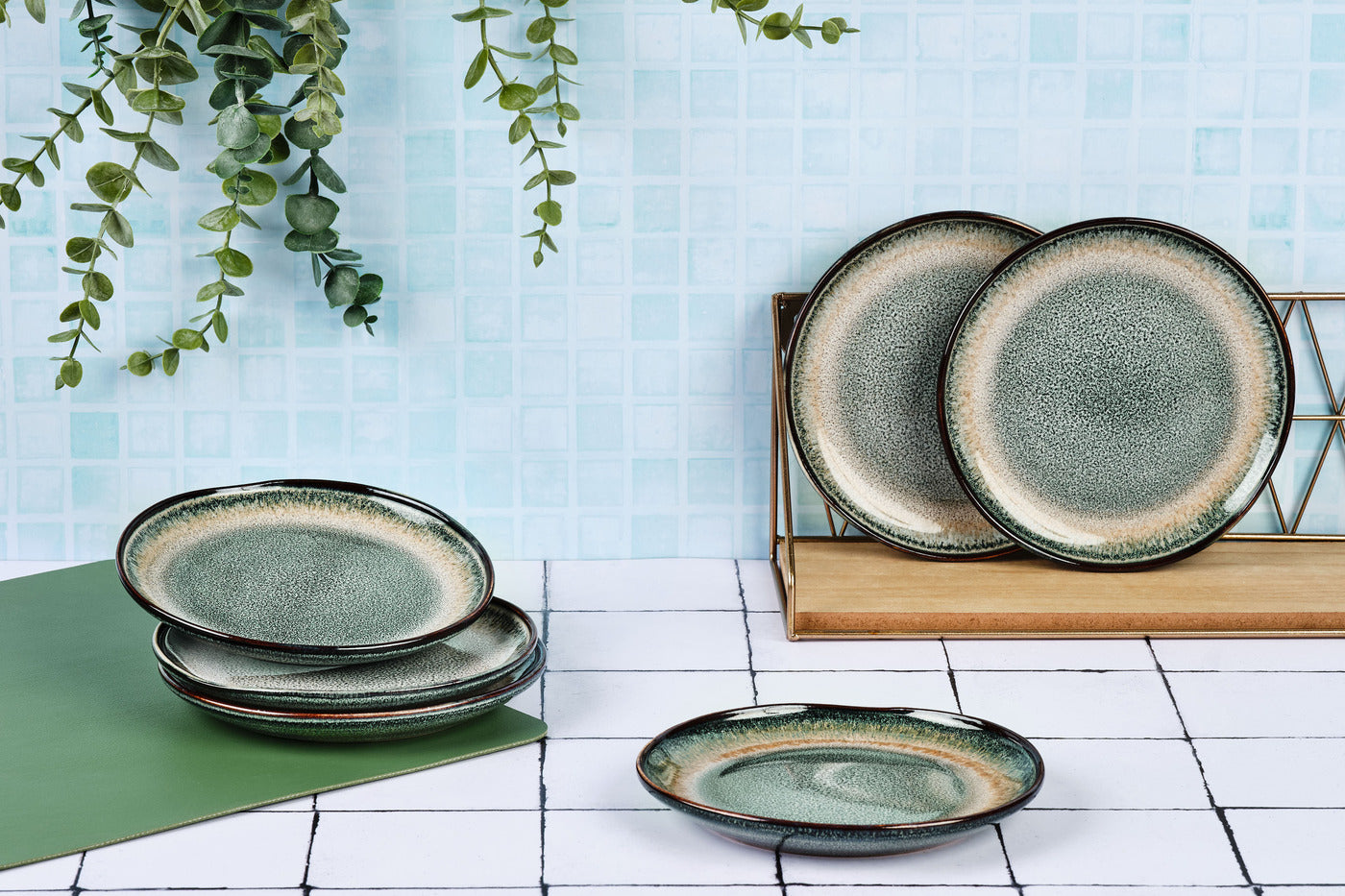 Lot de 6 assiettes à pain en grès gris D16.5 Björn - Mathon - 2