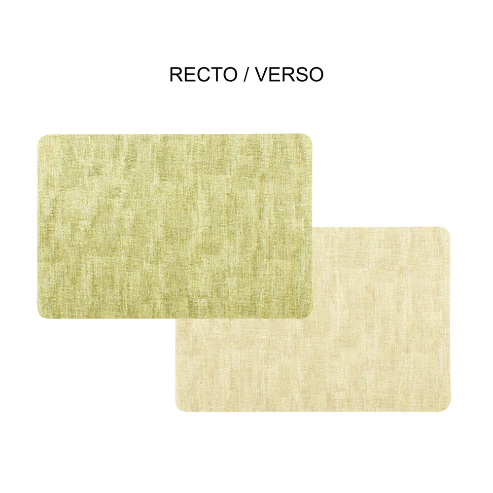 Set de table fabrik rectangulaire vert beige 44.5x33 cm (lot de 2) Table passion - Mathon - 1