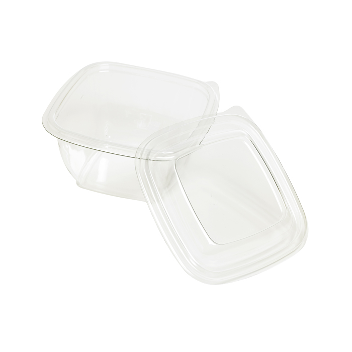 Saladier PET carré transparent 480 ml 13 x 13 x 6 cm - 25 unités FirstPack - Mathon