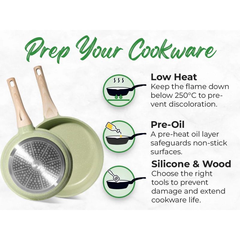 Batterie de cuisine 15 pièces Antiadhésif en Granit vert - Tous feux dont induction Just perfecto JL-787 Just Perfecto - Mathon - 2