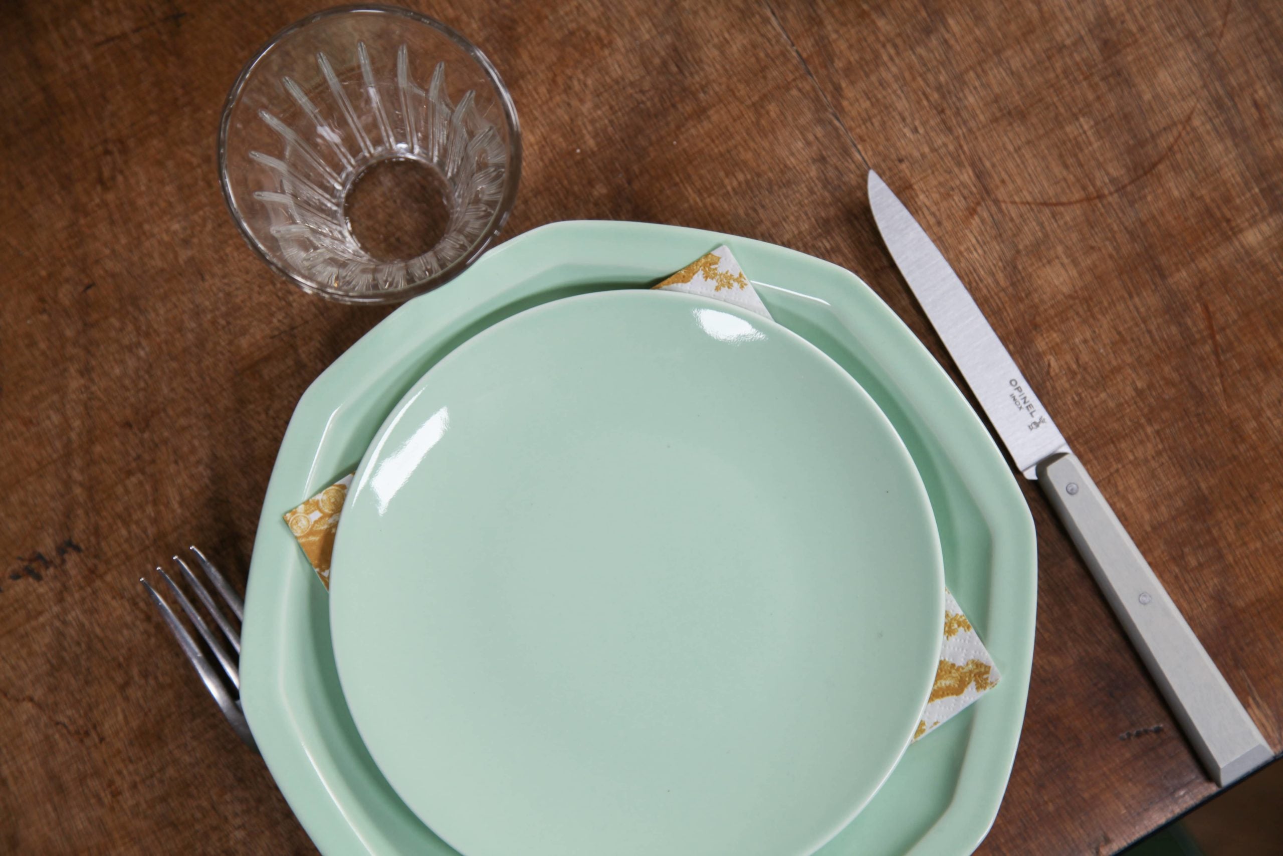 Assiette à dessert ronde verte OGRE La Fabrique - Mathon - 4