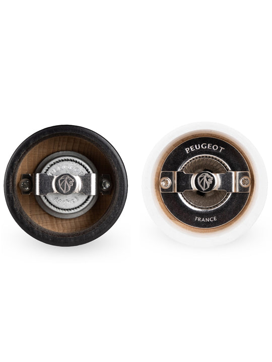 Bistro Duo de moulins à poivre et à sel manuels en bois couleur noir et blanc 10 cm Peugeot - Mathon - 4