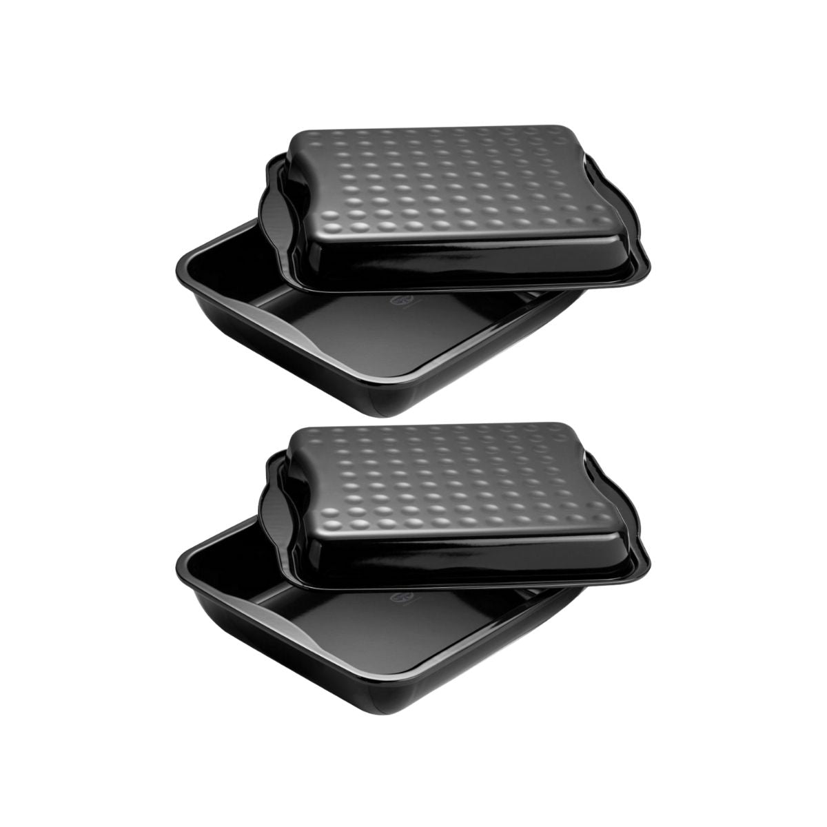 Ensemble de 2 Plats à four avec couvercle en acier émaillé 42 x 34 cm Dr. Oetker Back-Idee Kreativ Dr. Oetker - Mathon - 1