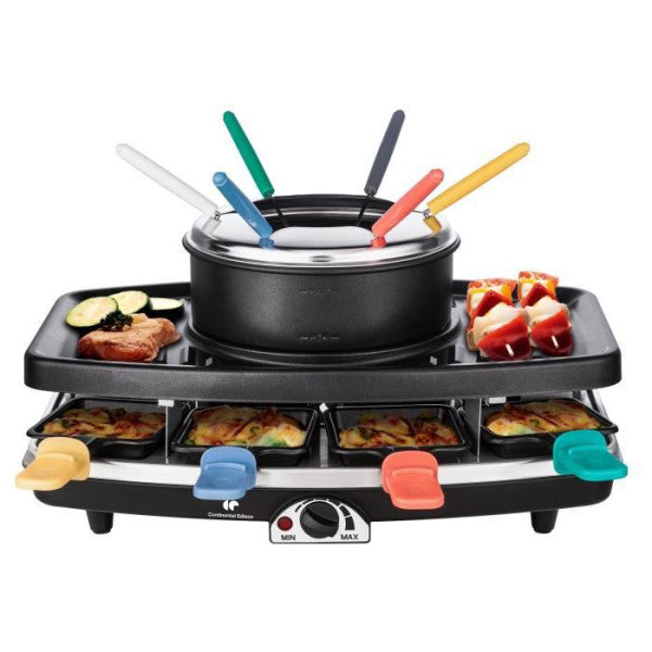 Appareil A Raclette Continental Edison Cerfg86b  Et Fondue 8 Personnes Continental Edison - Mathon - 1