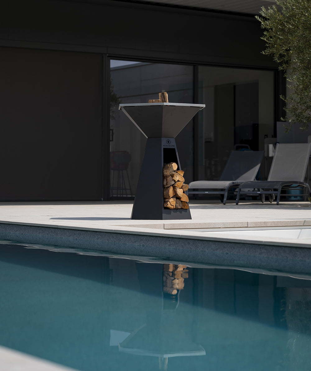 Brasero Agape | Epoxy noir 85 Hexagone - Mathon - 2