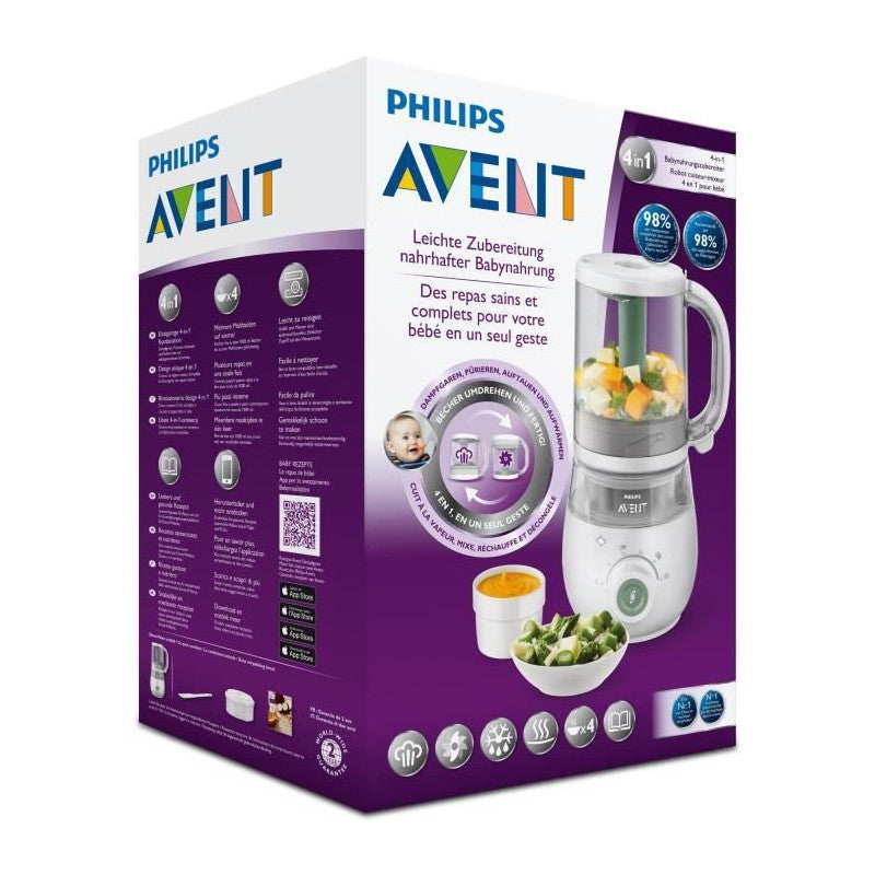 Robot Cuiseur-mixeur 4 En 1 Pour Bébé - Philips Avent - Cuit A La Vapeur - Mixe - Réchauffe - Décongele Philips - Mathon - 5