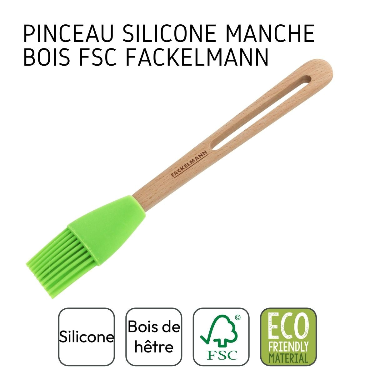 Pinceau de cuisine et de pâtisserie 26 cm en poils silicone  Nature Fackelmann - Mathon - 4