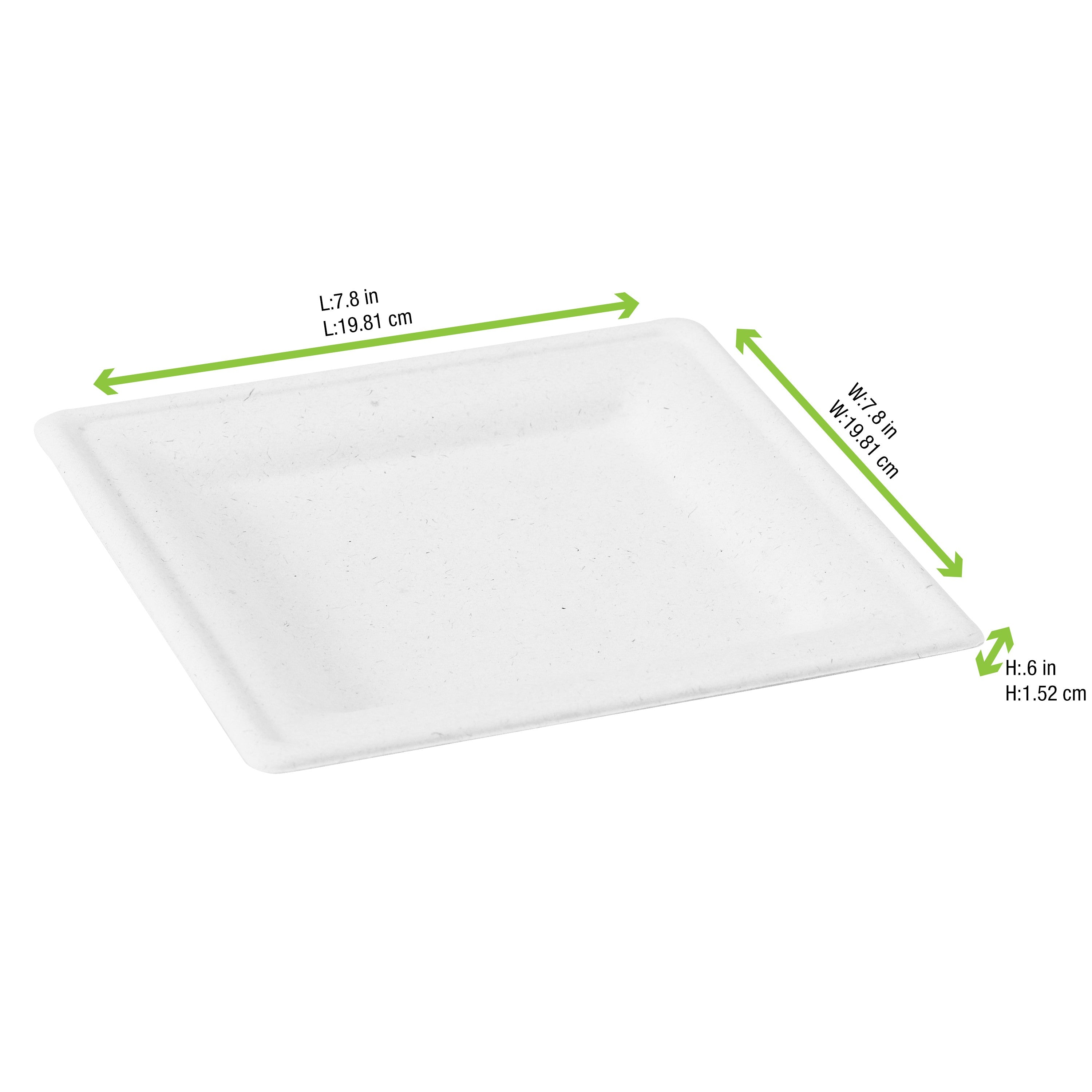 Assiette pulpe carrée blanche 20 x 20 x 1,2 cm - 24 unités FirstPack - Mathon
