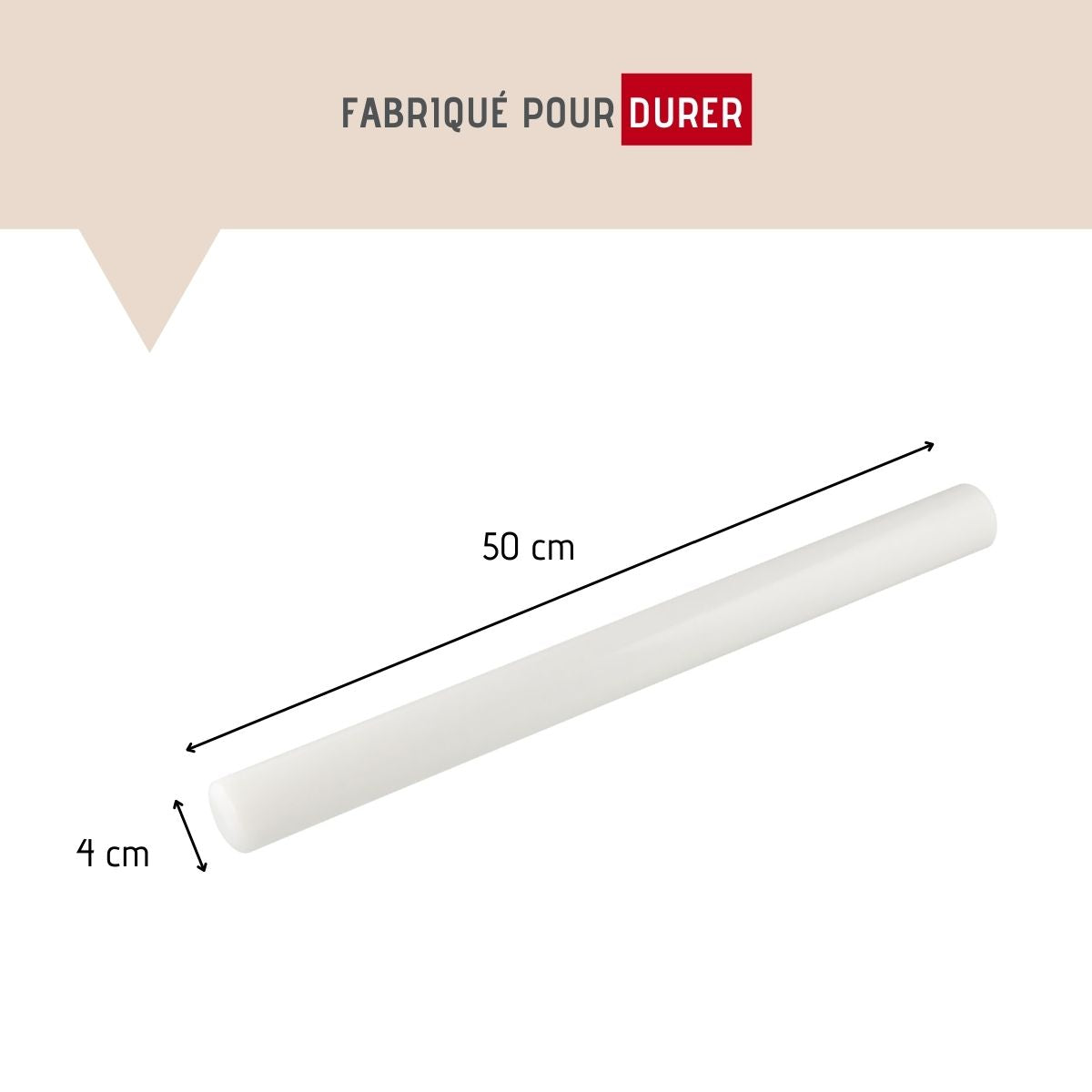 Rouleau à pâtisserie 50 cm en HPDE  Pâtisserie FM Professional - Mathon - 3