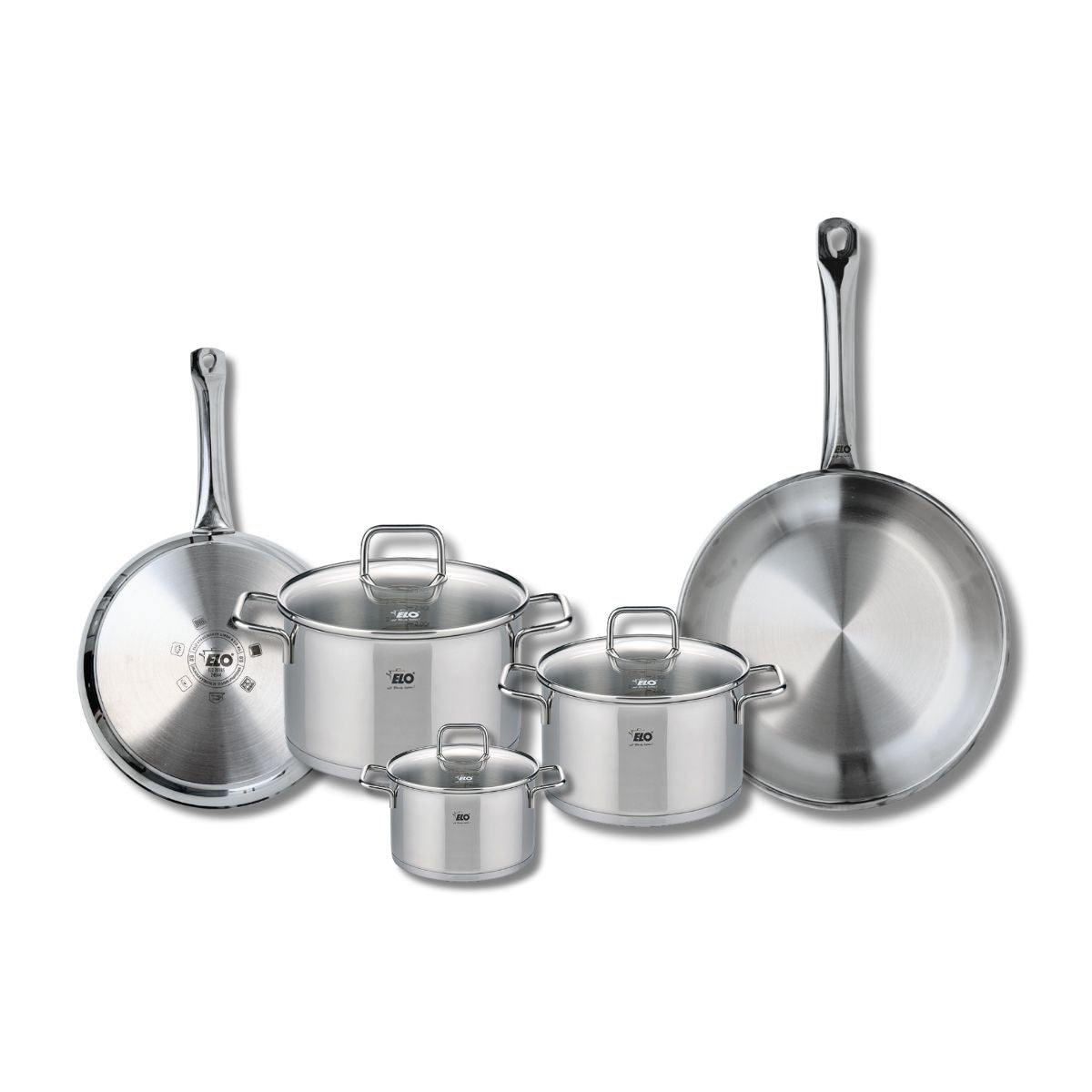 Set de 2 Poêles de cuisson 24 et 28 cm et 3 faitouts 12, 16 et 20 cm  Profi Citrin Elo - Mathon - 1