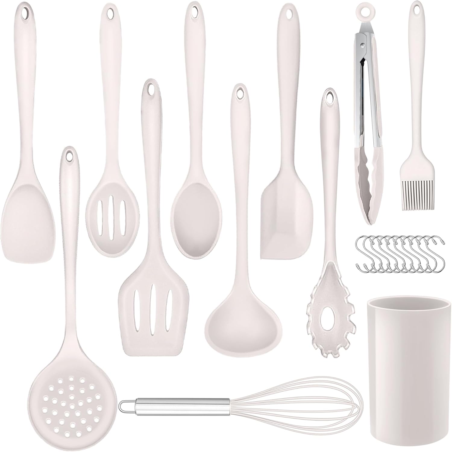 Lot de 22 ustensiles de cuisine en silicone avec support d