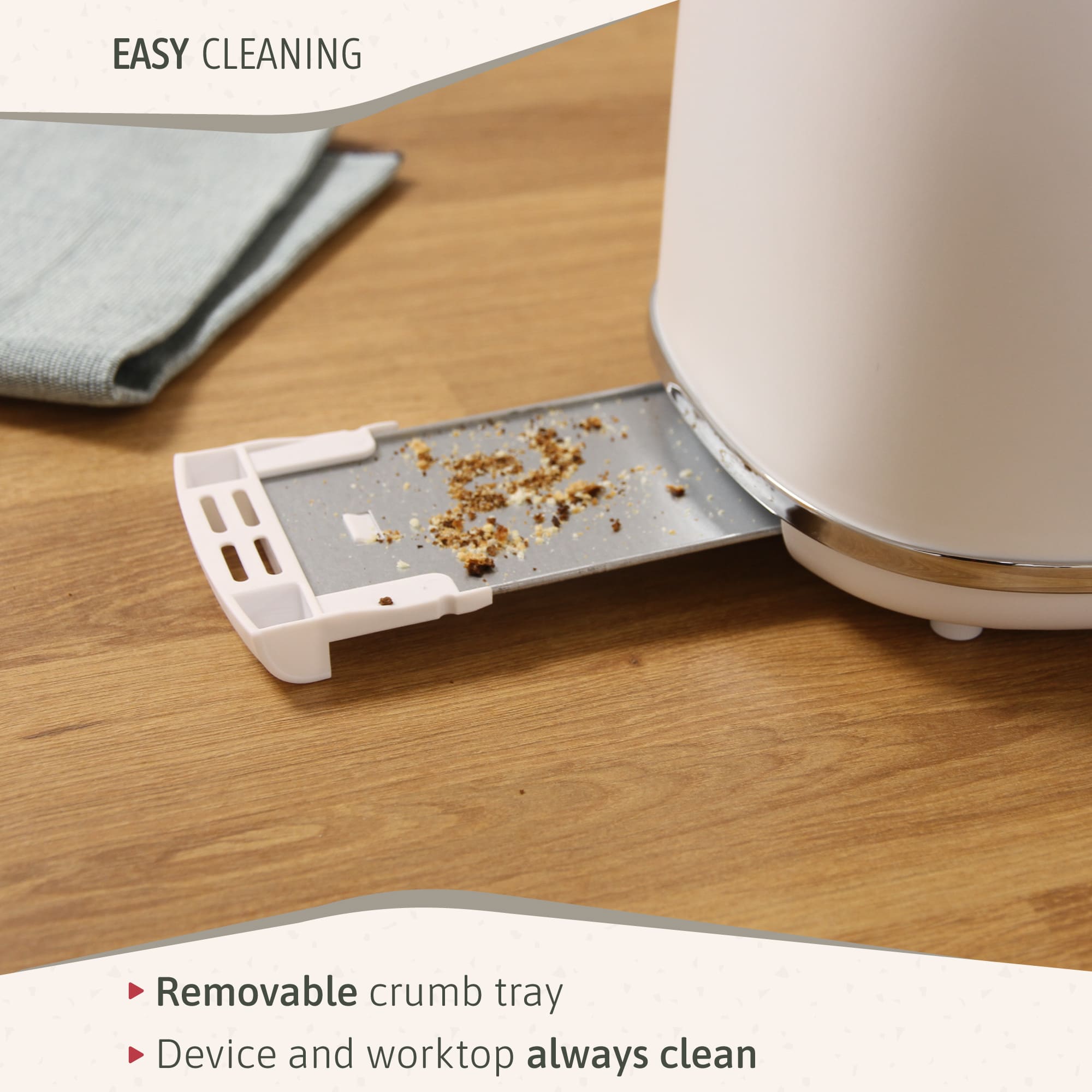 Nordic Grille Pain 2 Fentes, Tranches Larges, 6 Niveaux de Dorage, Décongélation 870 Blanc TA1166WHT - Mathon - 6