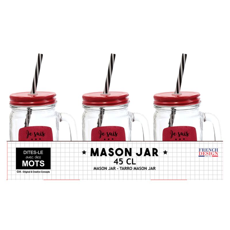Mason Jar 45cl en verre Dites Le Avec Des Mots MO1211 CMP - Mathon - 2
